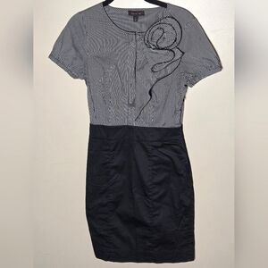 Vintage The Limited Y2K Pinstripe Bodycon Soft Goth Sheath Dress, Size 0